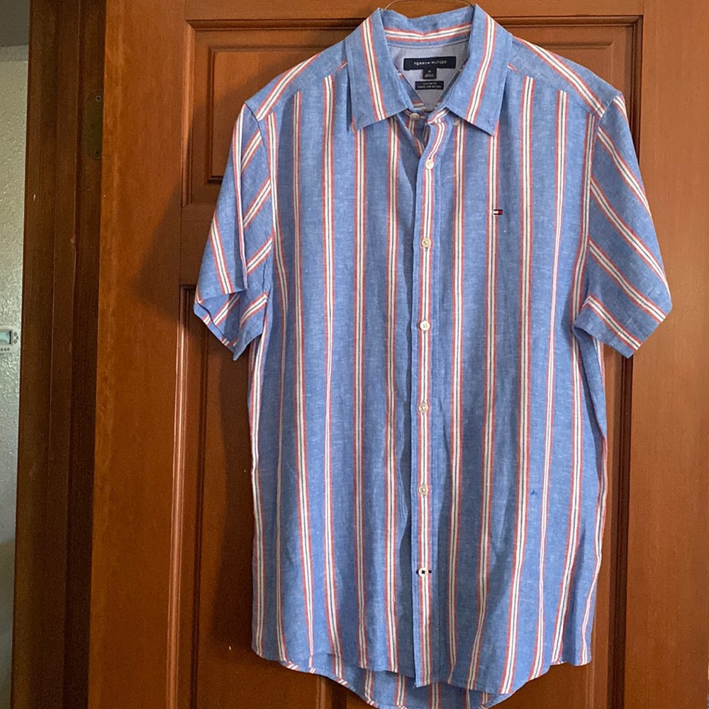 Tommy Hilfiger Short Sleeve Striped Shirt Size M.